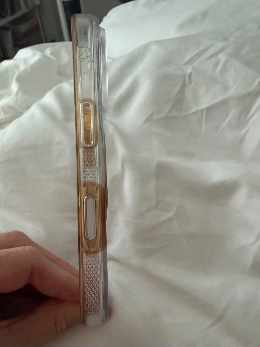 ZAGG Clear MagSafe-Compatible Phone Case — Transparent with Light Amber Trim